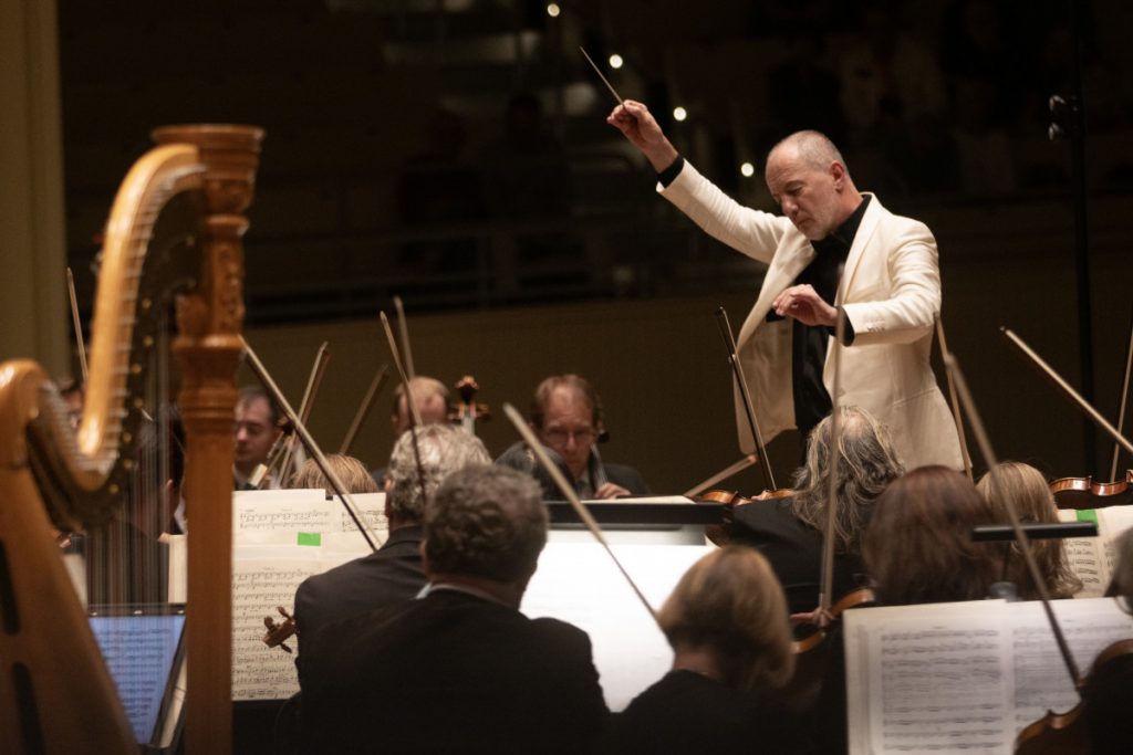 Chautauqua Symphony Orchestra Principal Symphonic Conductor Rossen Milanov leads the CSO in a performance July 2 in the Amphitheater. 