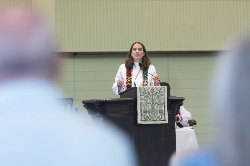 The Rev. Leyla King preaches Sunday the Amphitheater.